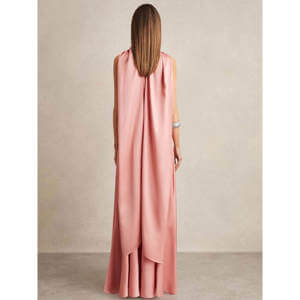 REISS FAE Satin Cape Maxi Dress